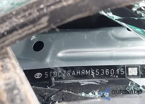 2021 Toyota Highlander L z USA, uszkodzony, nr VIN 5TDCZRAH8MS536015